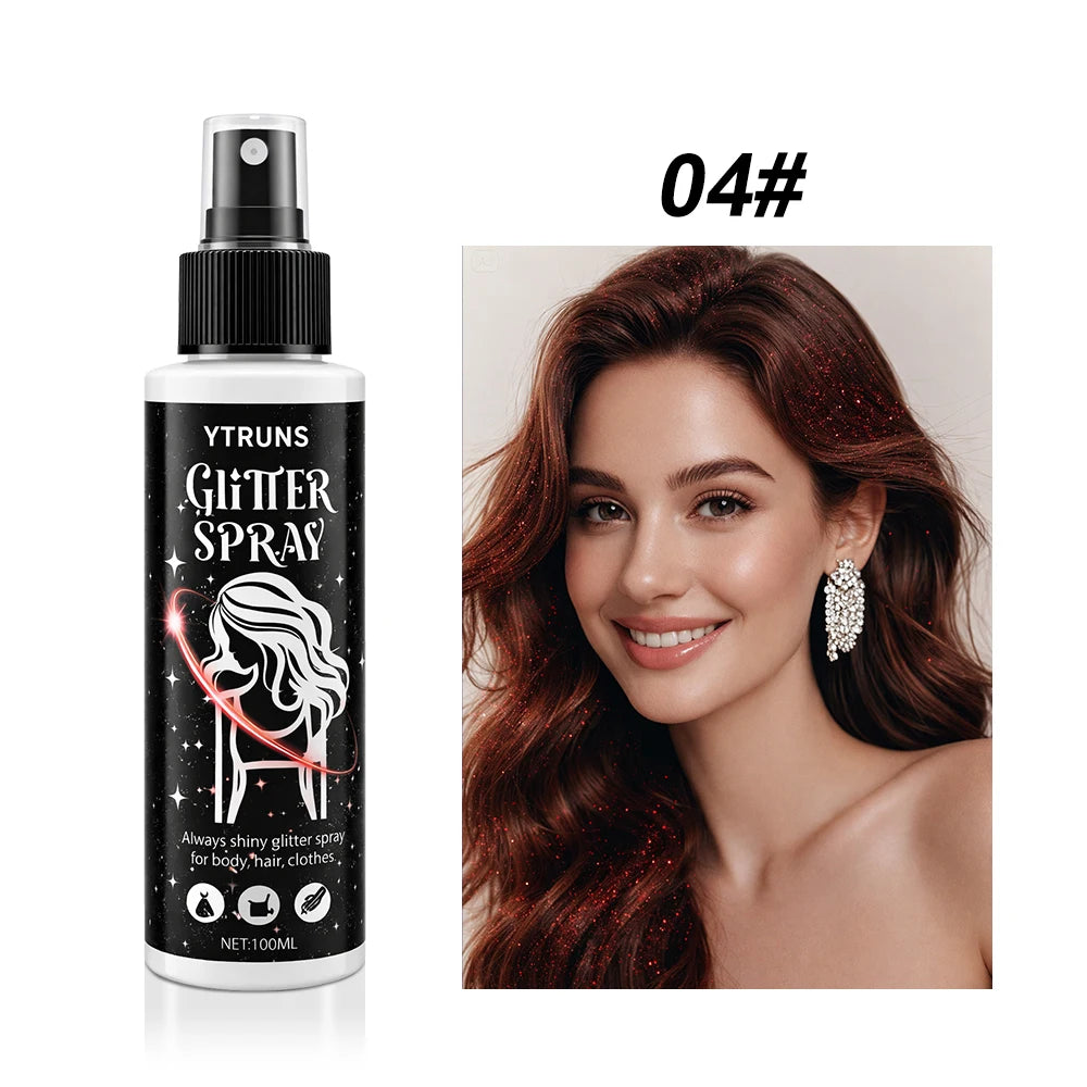 Red Glitter Spray 100ml – Shimmer Body & Hair Mist | Quick Dry