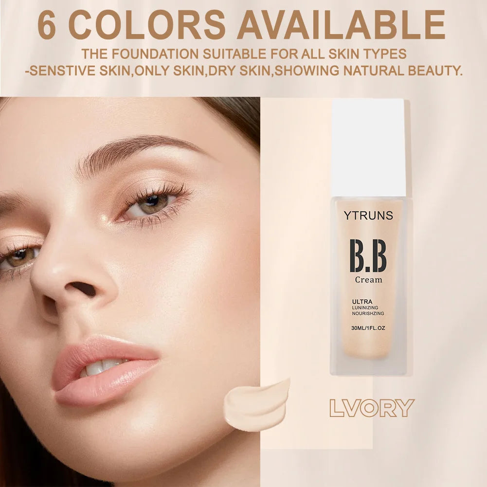 YTRUNS Poreless Liquid Foundation – Full Coverage Makeup Base