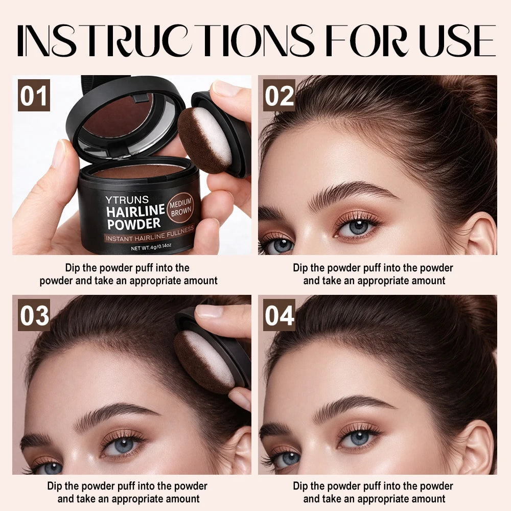 YTRUNS Hairline Powder Medium Brown – Root Touch Up, 4g