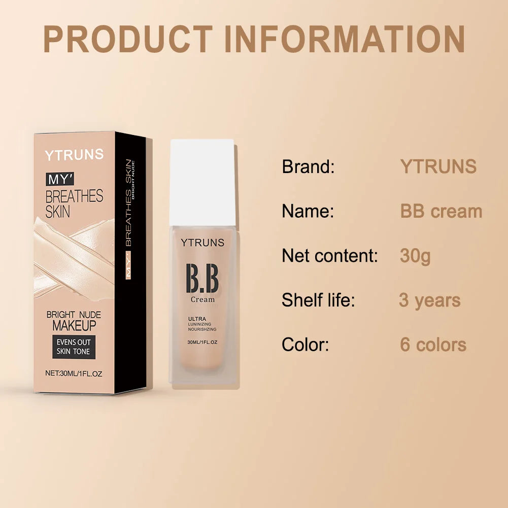 YTRUNS Poreless Liquid Foundation – Full Coverage Makeup Base