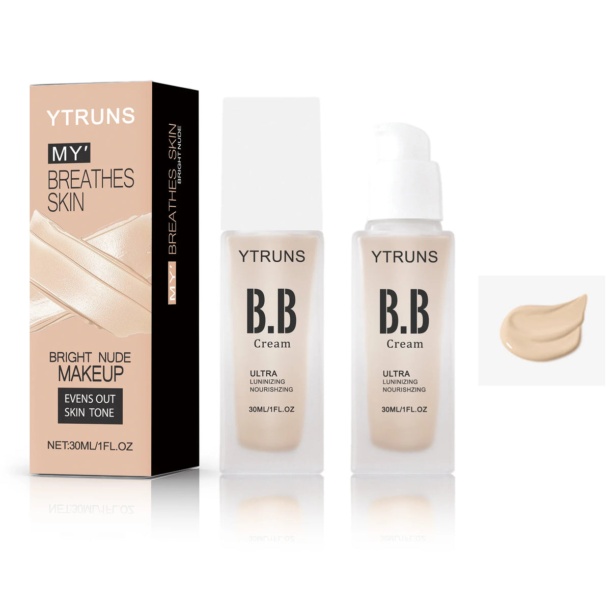 YTRUNS Poreless Liquid Foundation – Full Coverage Makeup Base