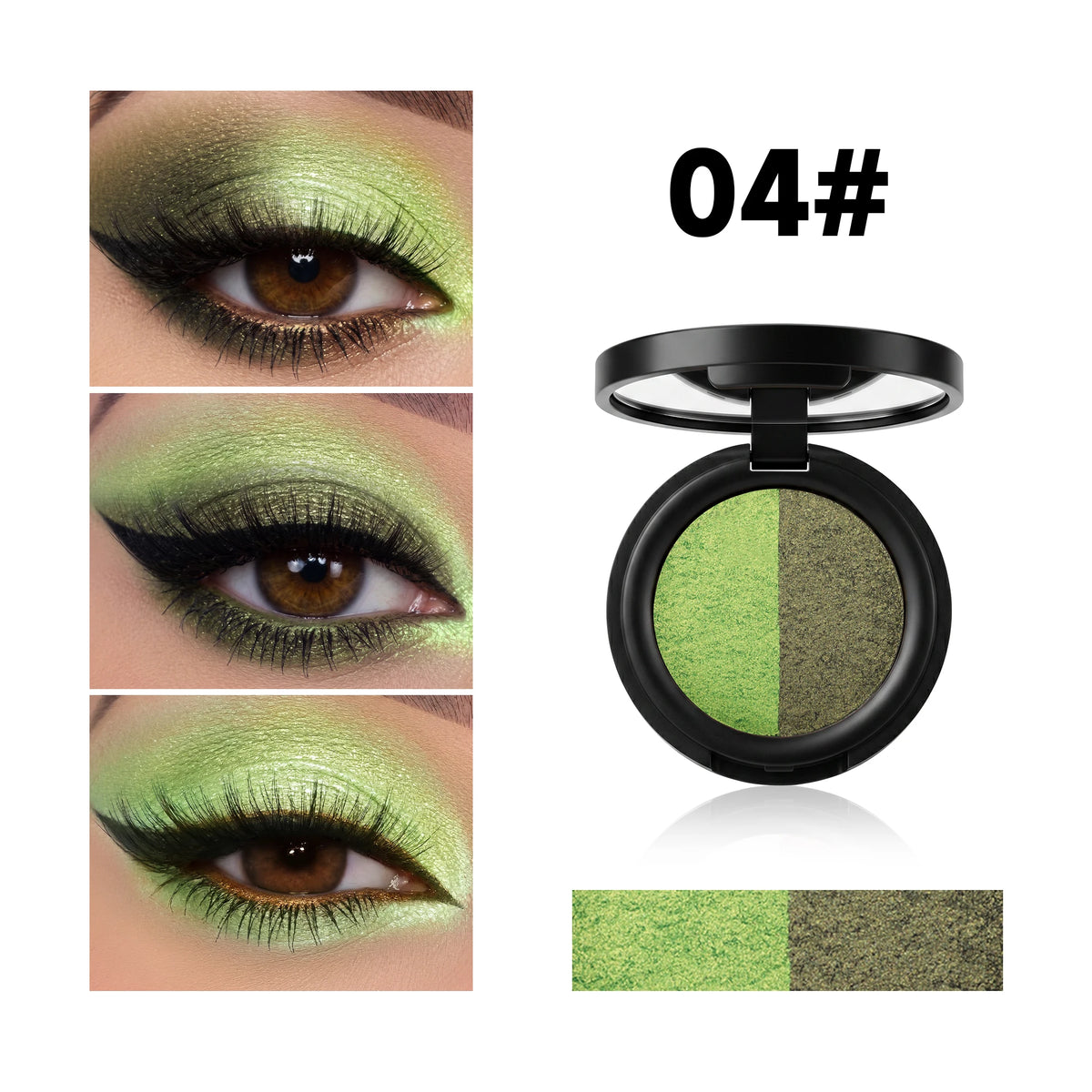 Shimmer Duo Eyeshadow Palette – Pearlescent Glitter 2-Shade Compact