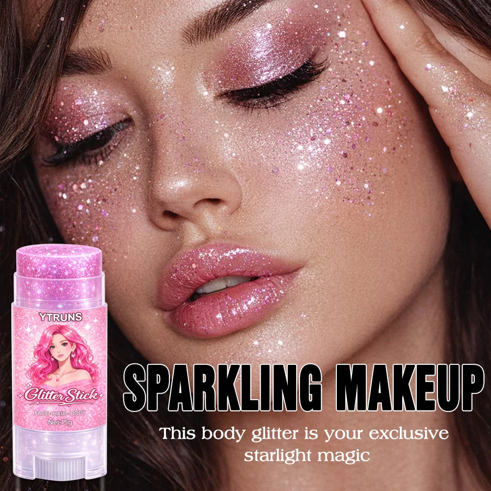 YTRUNS Glitter Gel Stick – Body & Face Shimmer | Festival