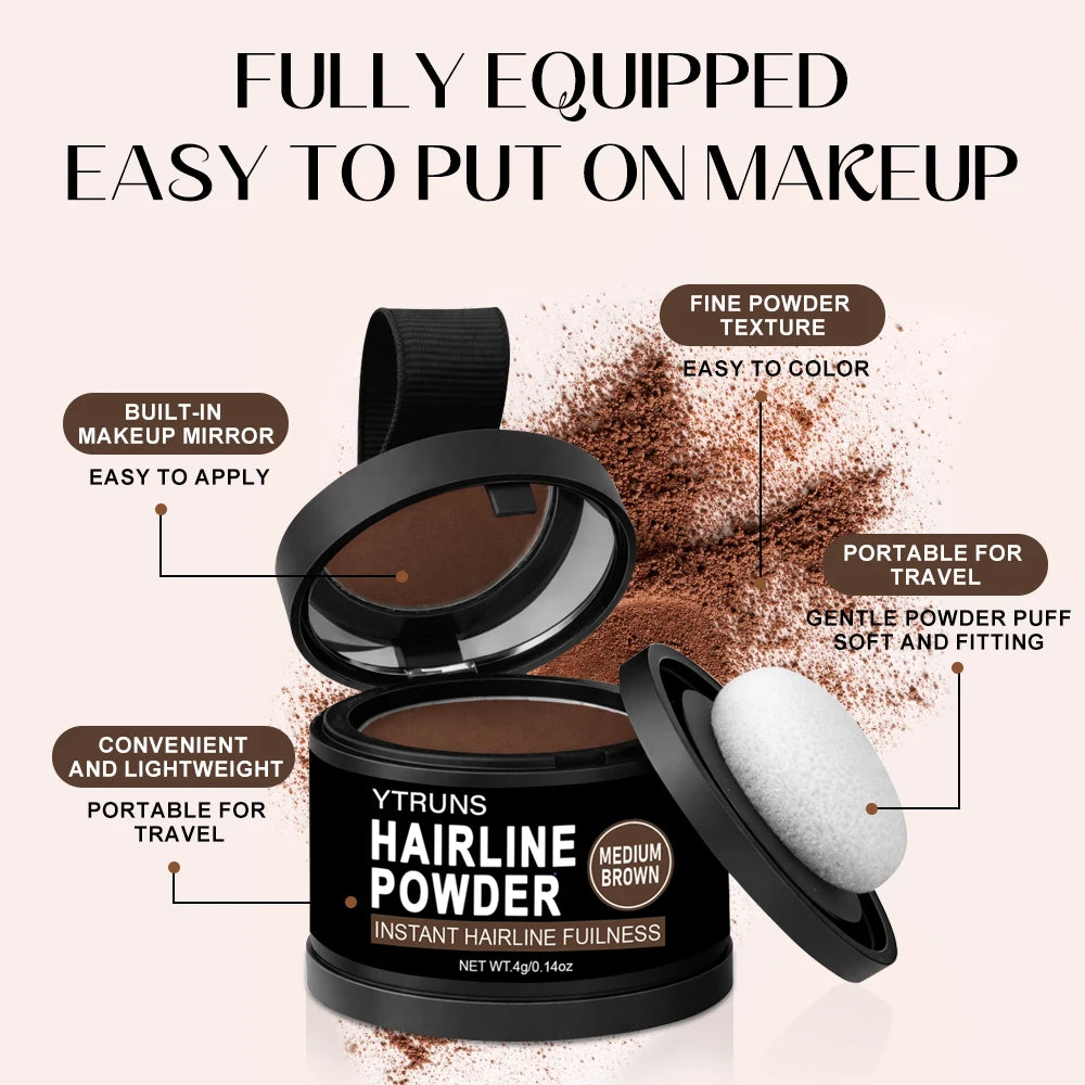 YTRUNS Hairline Powder Medium Brown – Root Touch Up, 4g