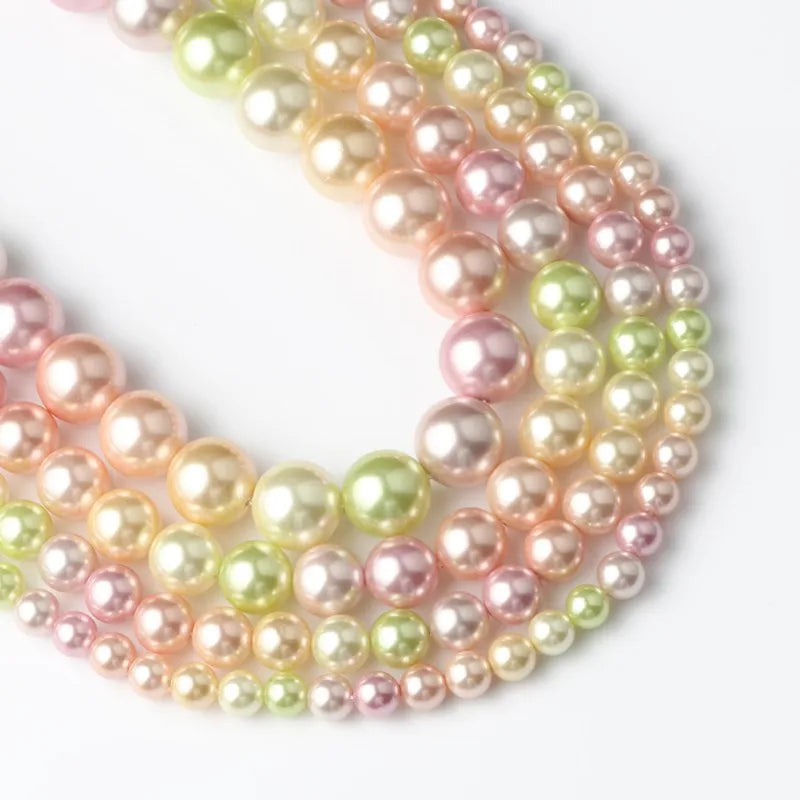 Shell Pearl Beads 15 Colors Round Spacer Beads for DIY Jewelry