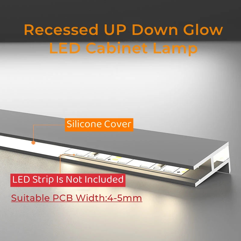Recessed LED Aluminum Profile Cabinet Strip Light | 18mm Board