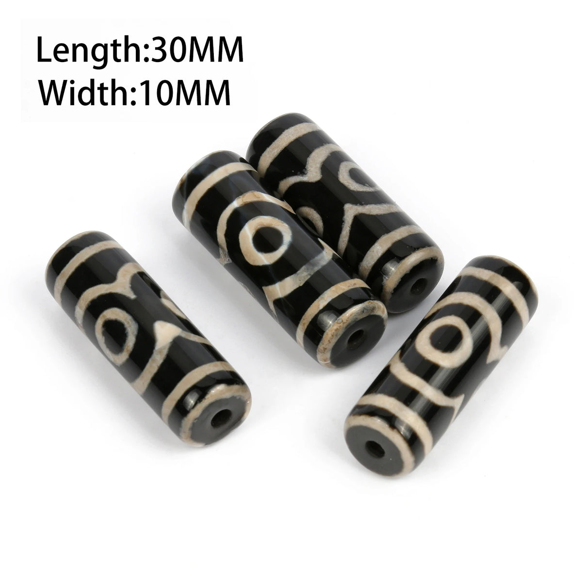 Tibetan Dzi 3-Eye Agate Oval Beads – DIY Bracelet Necklace 8x12mm