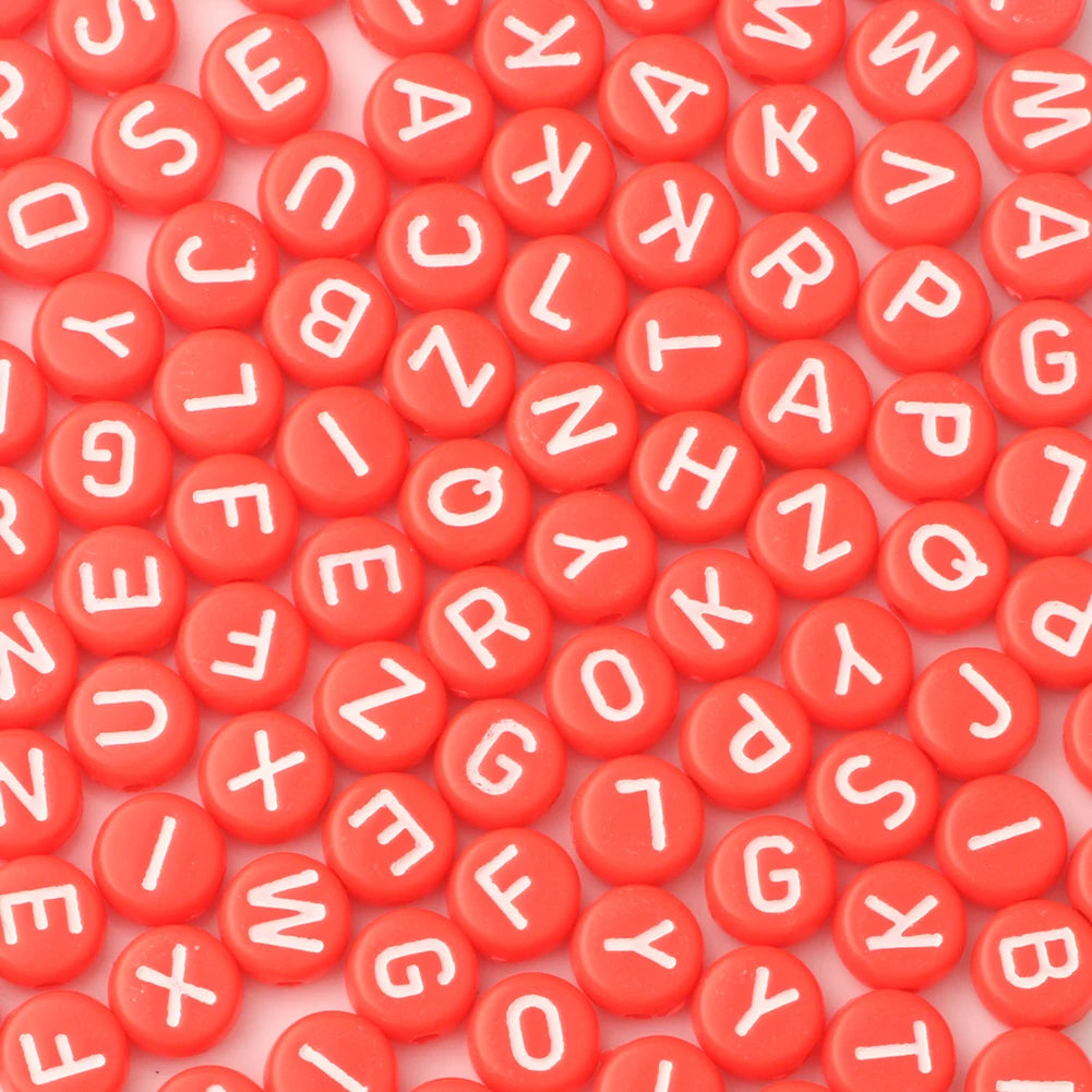 Pink Acrylic Letter Beads – Alphabet Spacer Beads for DIY Jewelry