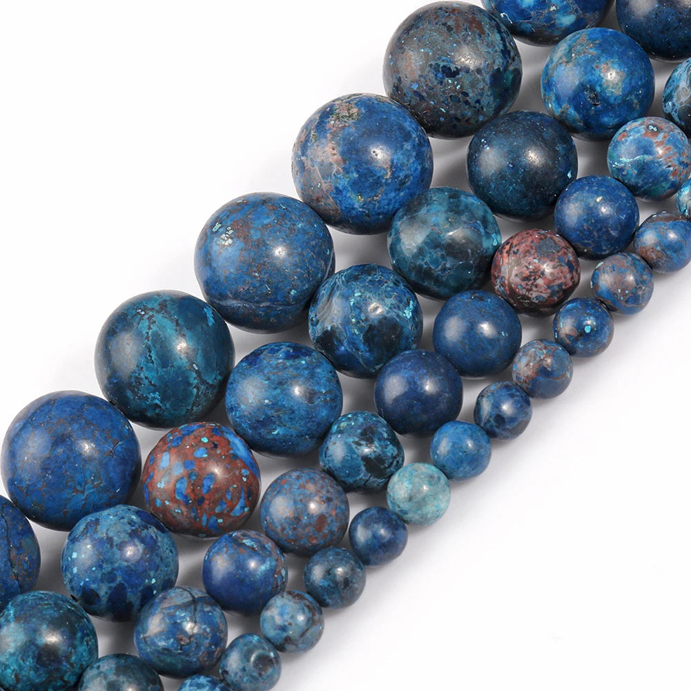 Round Stone Loose Beads for Jewelry Making – 15" Strand 4–12mm