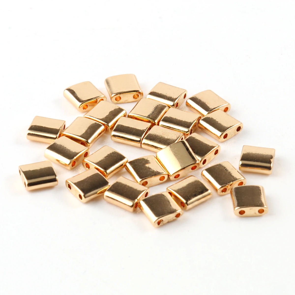 Rectangular Hematite Two-Hole Spacer Beads – Gold & Silver DIY