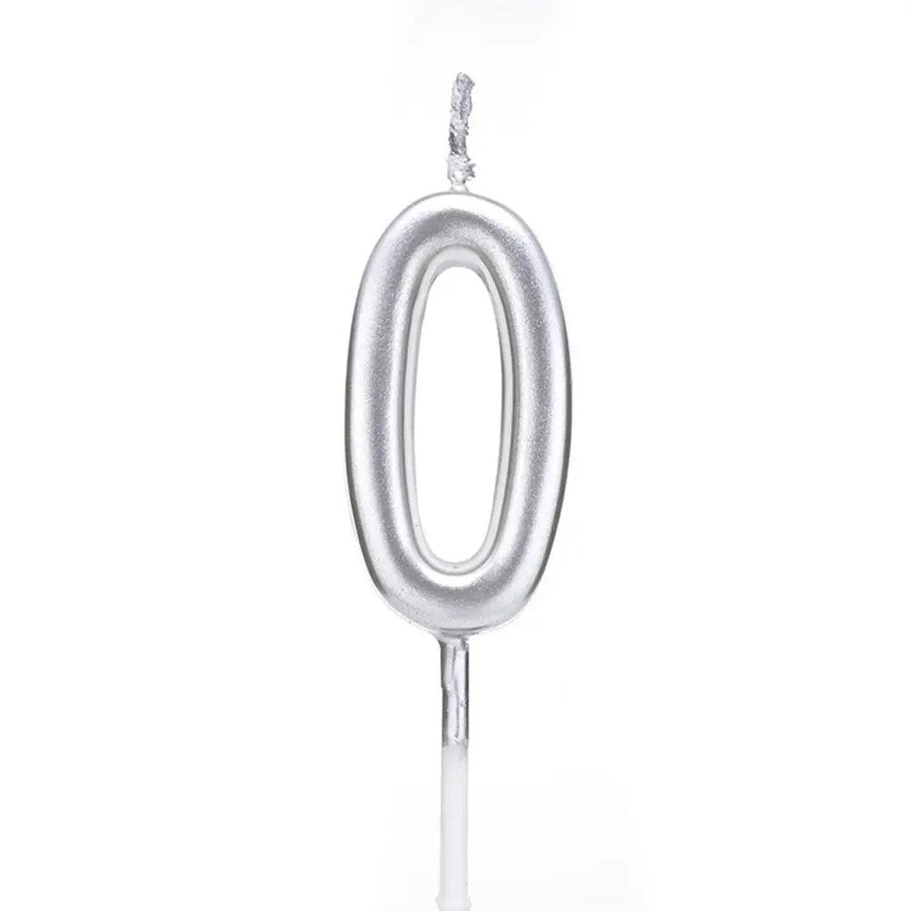Silver Number Birthday Candle – Cake & Cupcake Topper