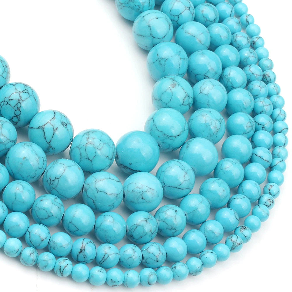 Shell Howlite Round Spacer Beads – DIY Jewelry Making 15"