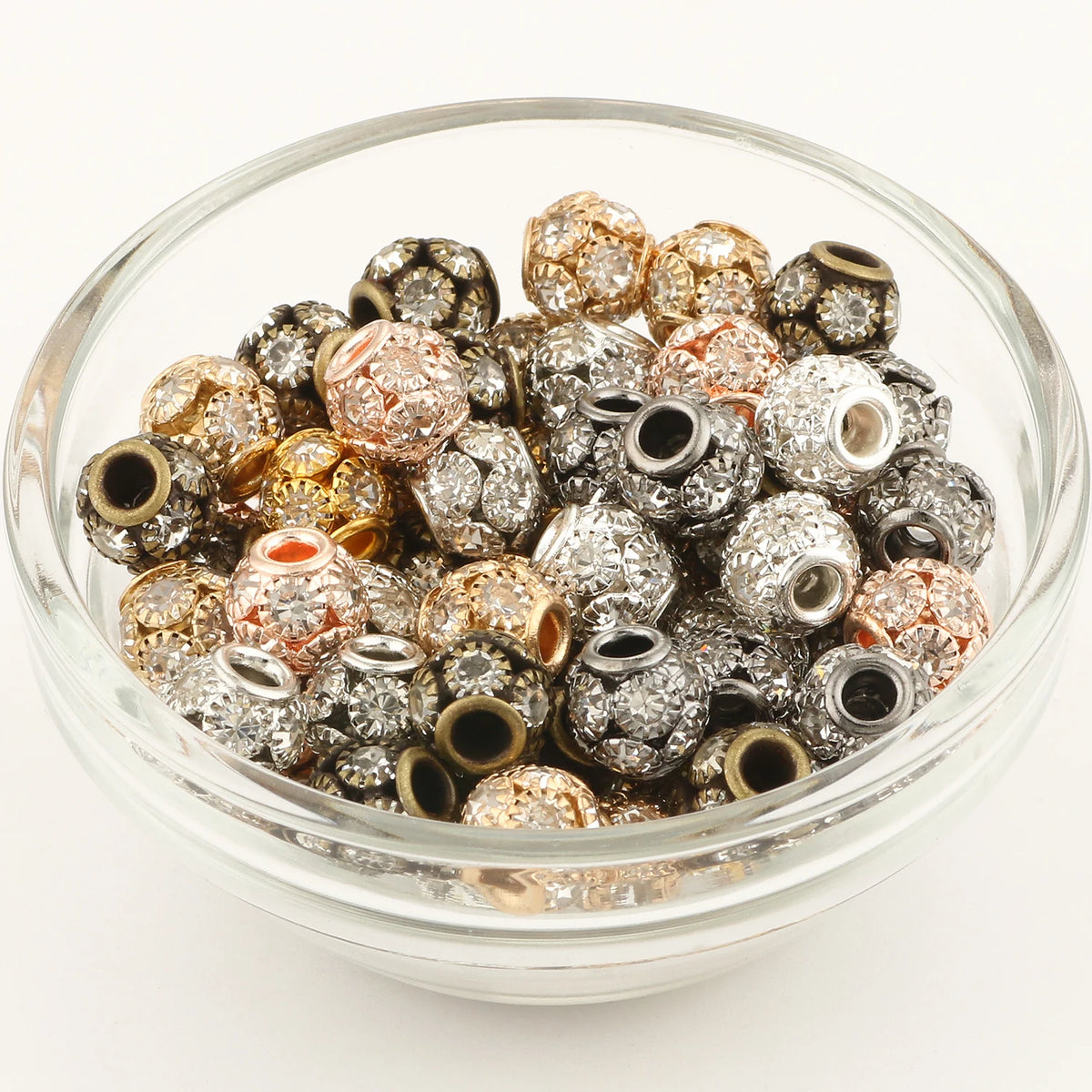Rhinestone Crystal Ball Spacer Beads 8/10/12mm – Big Hole DIY