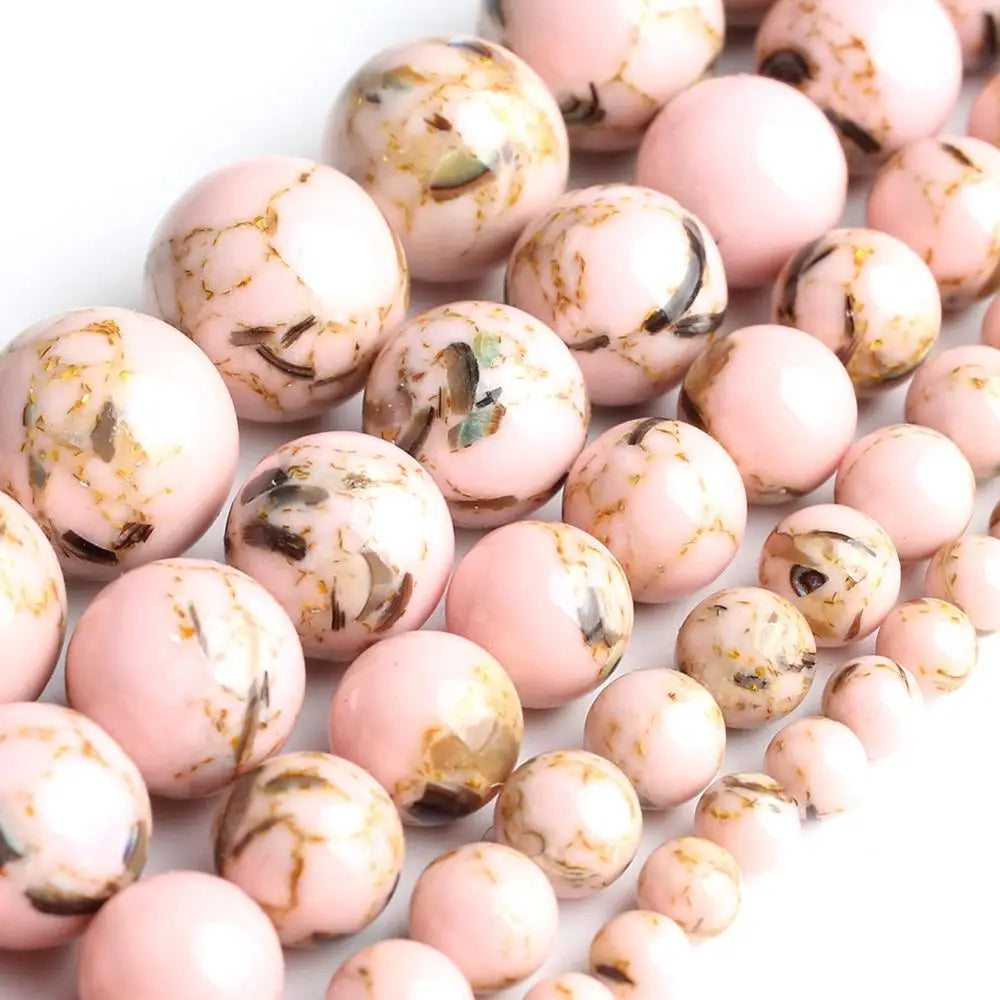 Round Stone Loose Beads for Jewelry Making – 15" Strand 4–12mm