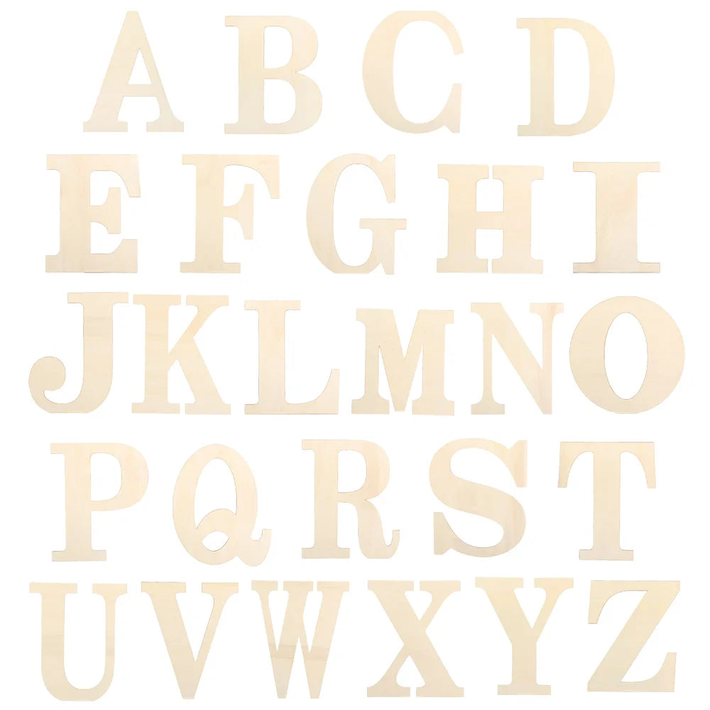 30cm Unfinished Wooden Letters – Blank Paintable DIY Wood Craft