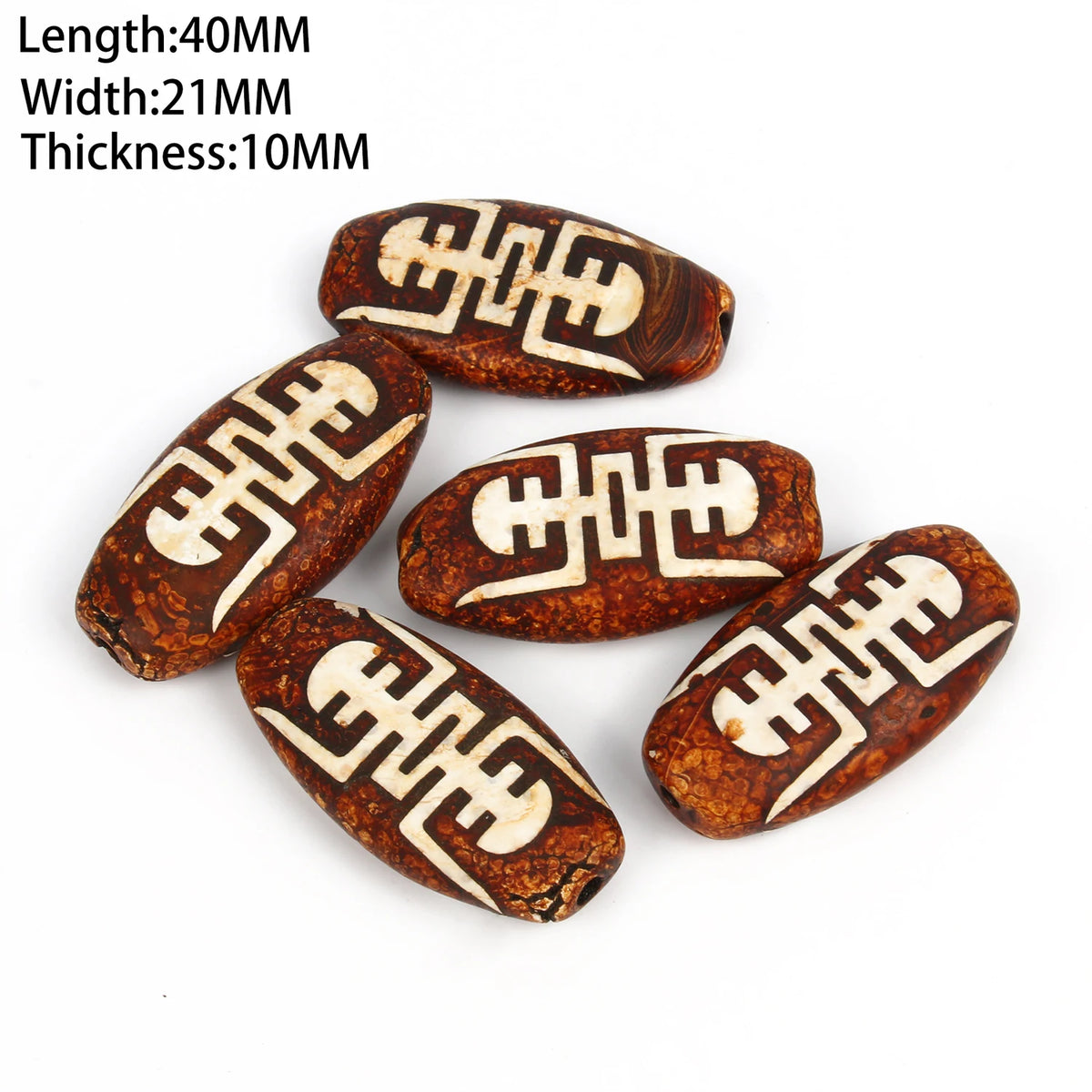 Tibetan Dzi 3-Eye Agate Oval Beads – DIY Bracelet Necklace 8x12mm