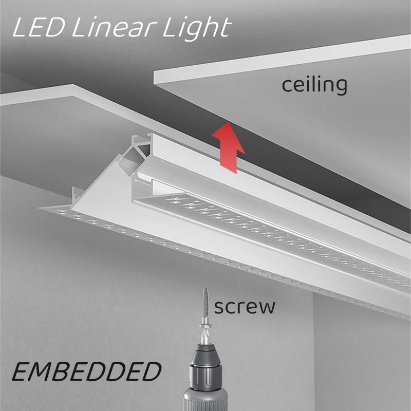 Trimless Recessed LED Aluminum Profile Channel 1M | 1–10pcs