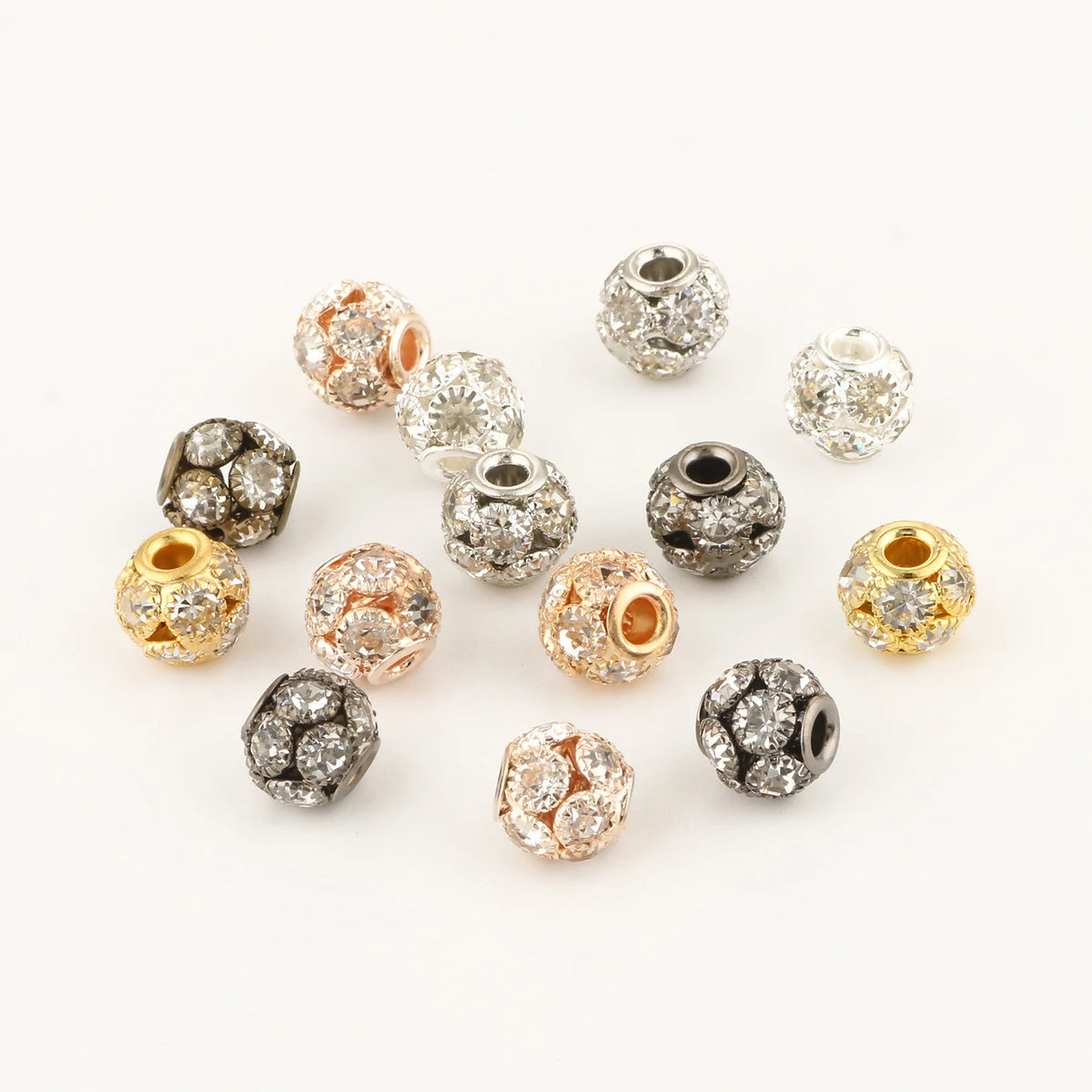 Rhinestone Crystal Ball Spacer Beads 8/10/12mm – Big Hole DIY