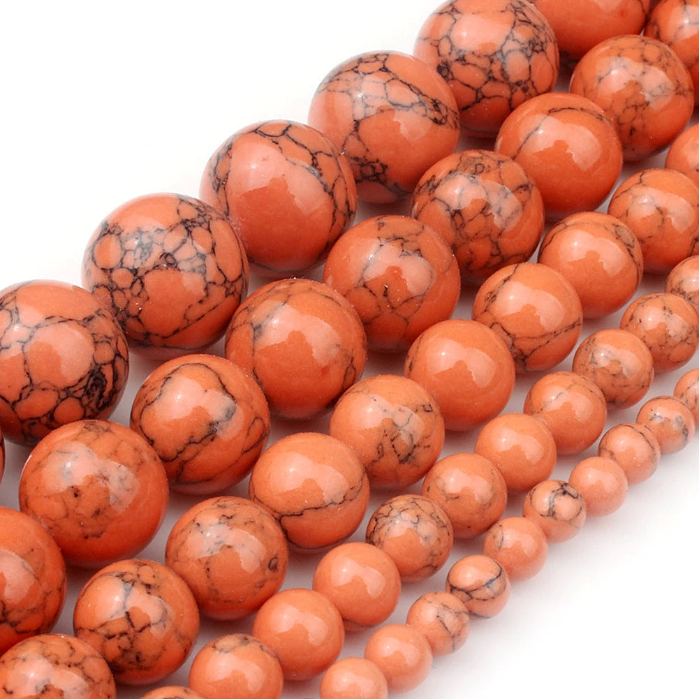 White Howlite Round Beads 4–12mm | 15" Strand Jewelry Making