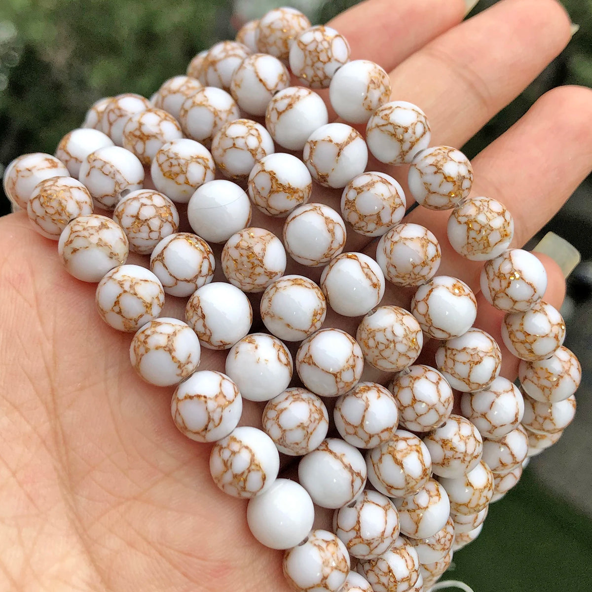White Howlite Round Beads 4–12mm | 15" Strand Jewelry Making