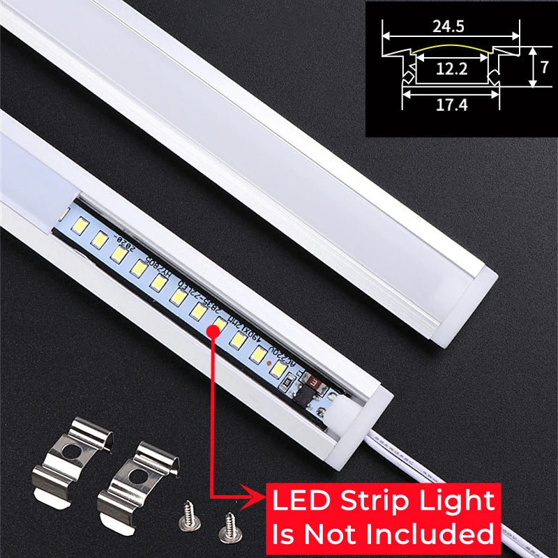 Recessed LED Aluminum Channel Profile V/U/YW Shape – 0.5m & 1m