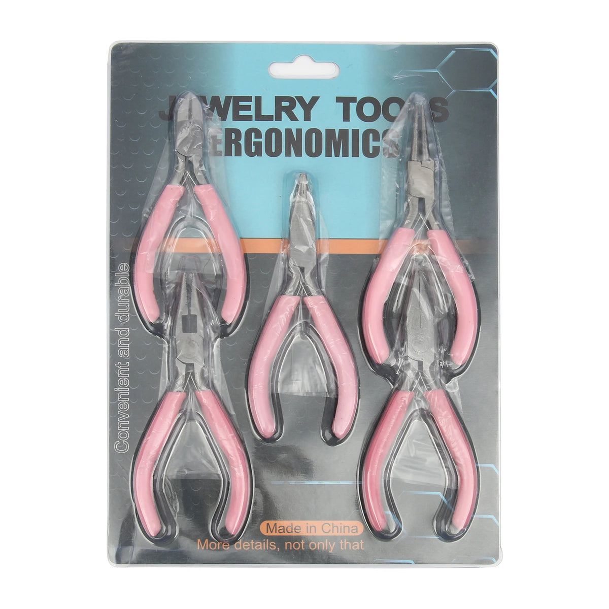 Pink Stainless Steel Jewelry Pliers Kit – DIY Beading Tools