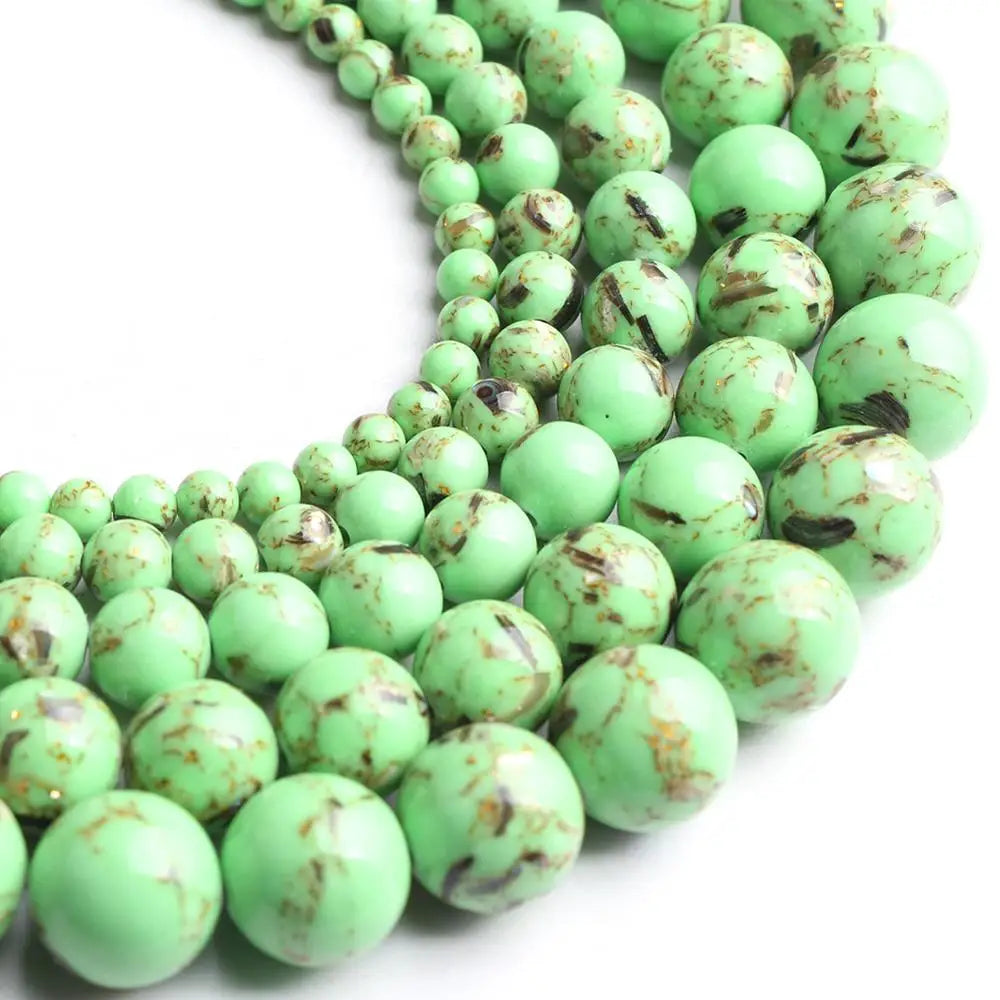Shell Howlite Round Spacer Beads – DIY Jewelry Making 15"