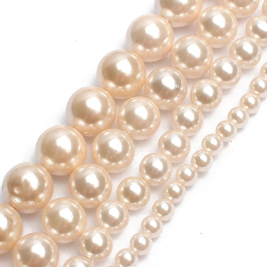Shell Pearl Beads 15 Colors Round Spacer Beads for DIY Jewelry