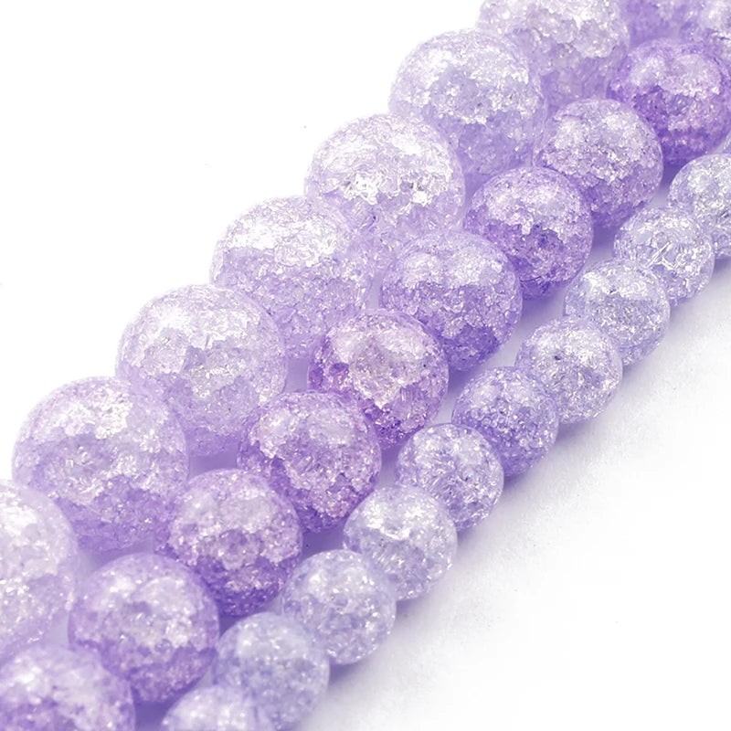 Snow Cracked Crystal Beads 6/8/10mm – Multicolor Quartz Strands