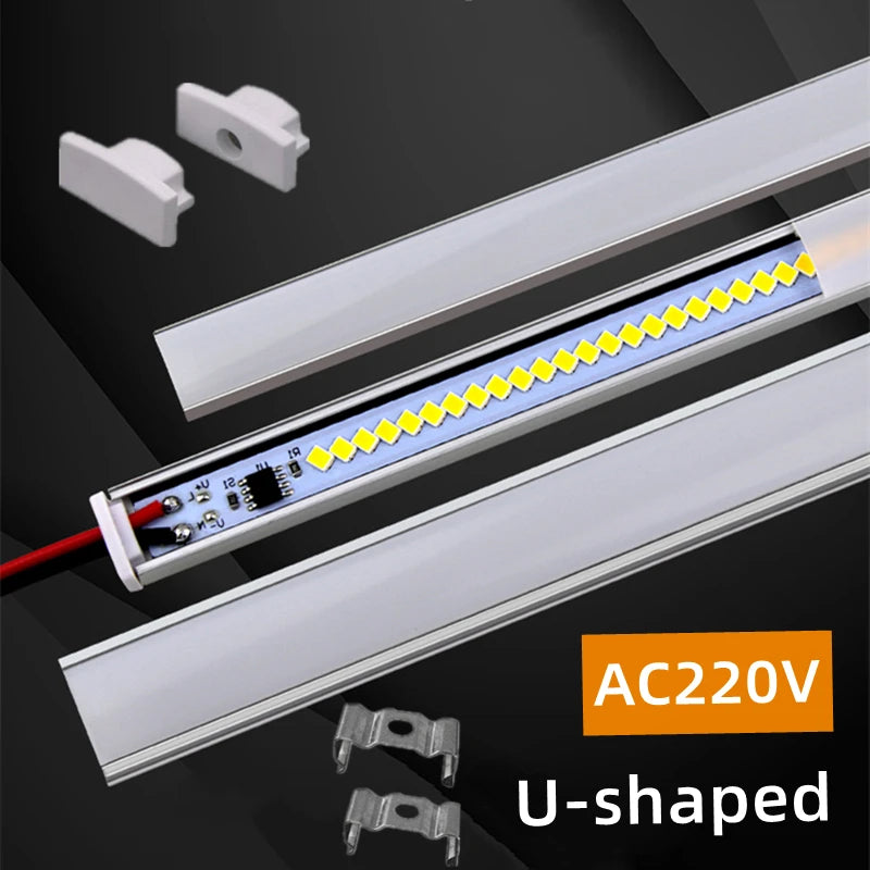 U-Type LED Bar Strip Light 0.5m – Cabinet Aluminum Profile 220V
