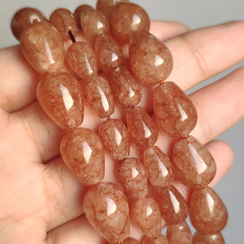 Waterdrop Natural Stone Beads – Jade Angelite Amazonite DIY