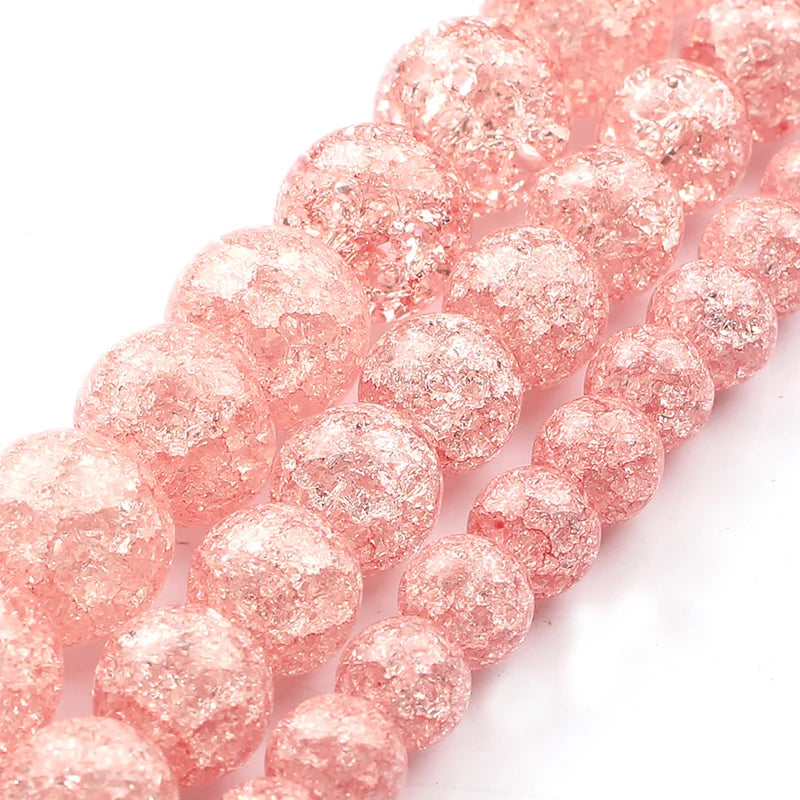 Snow Cracked Crystal Beads 6/8/10mm Round Loose Quartz – 15"