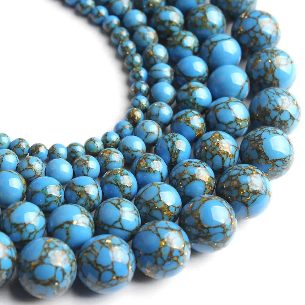 Shell Howlite Round Spacer Beads – DIY Jewelry Making 15"