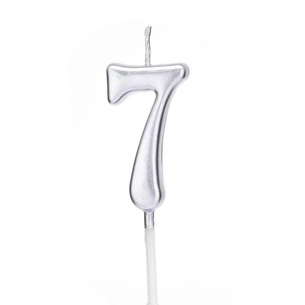 Silver Number Birthday Candle – Cake & Cupcake Topper