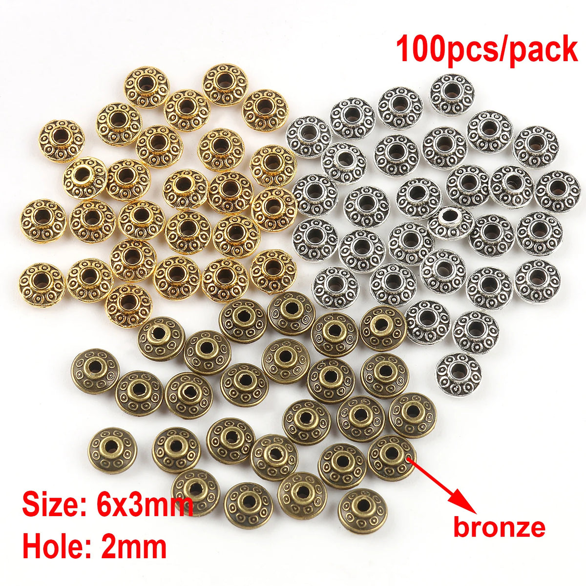 Metal Rhinestone Rondelle Spacer Beads – DIY Jewelry Making