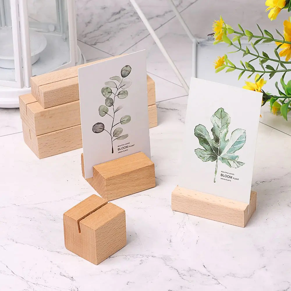 Wooden Stump Card Holder – Table Number & Photo Stand
