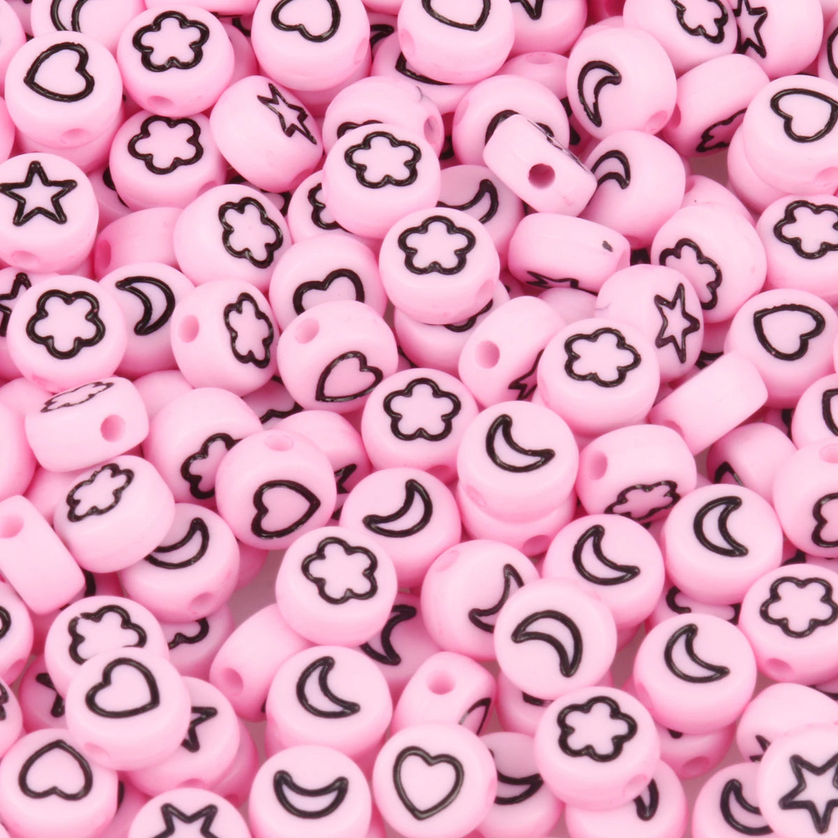 Pink Acrylic Letter Beads – Alphabet Spacer Beads for DIY Jewelry