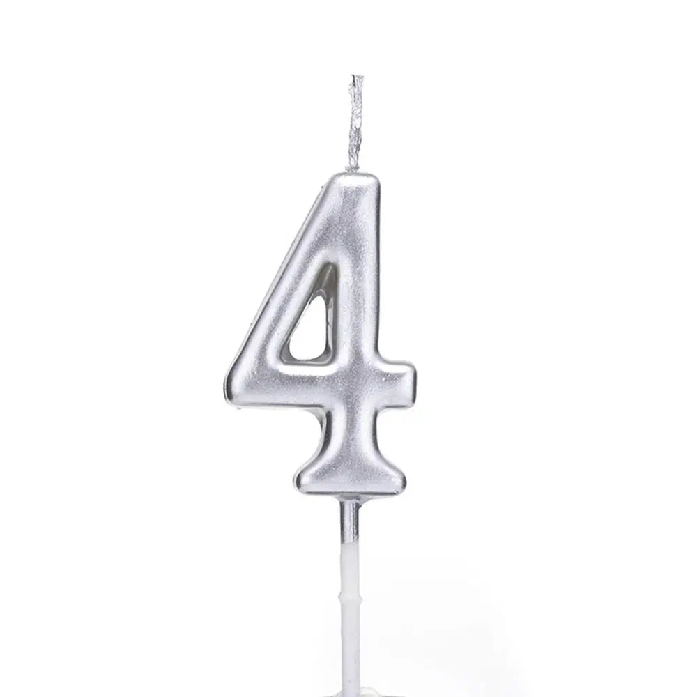 Silver Number Birthday Candle – Cake & Cupcake Topper