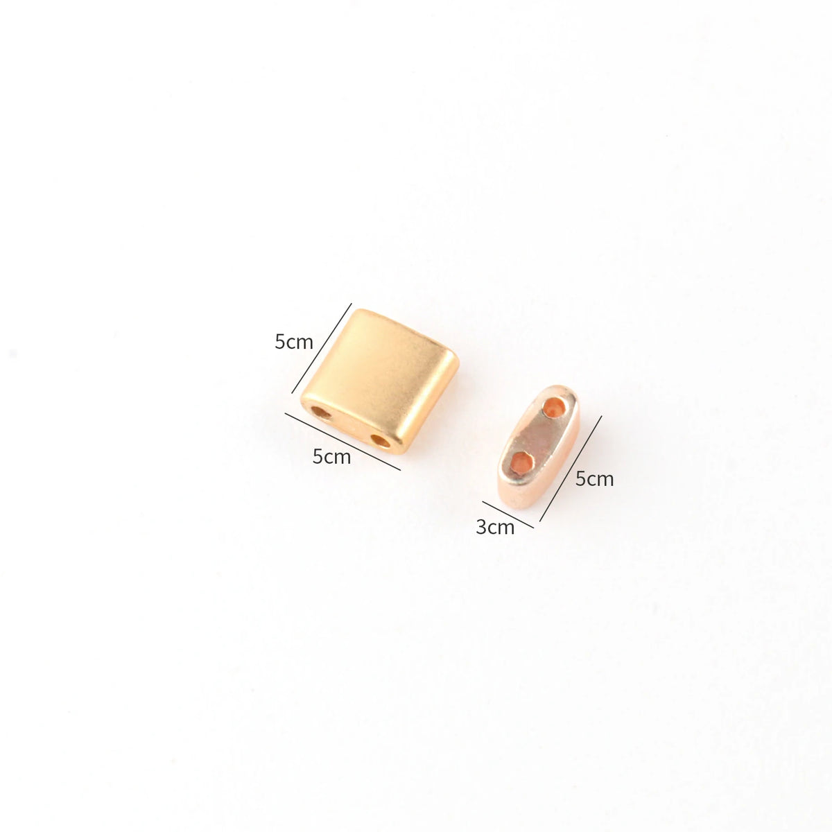 Rectangular Hematite Two-Hole Spacer Beads – Gold & Silver DIY