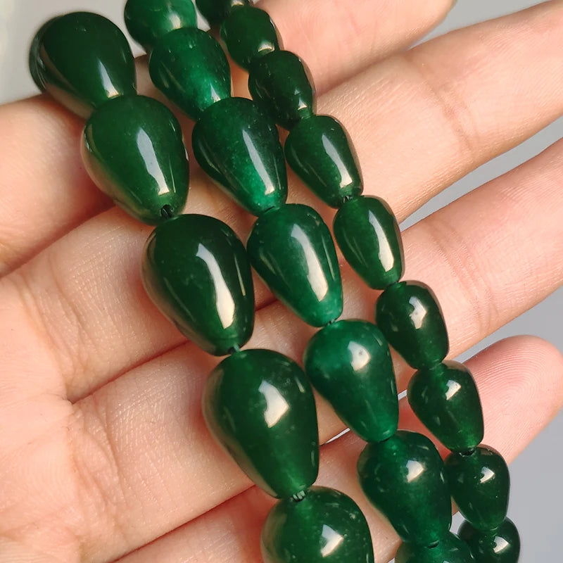 Waterdrop Natural Stone Beads – Jade Angelite Amazonite DIY
