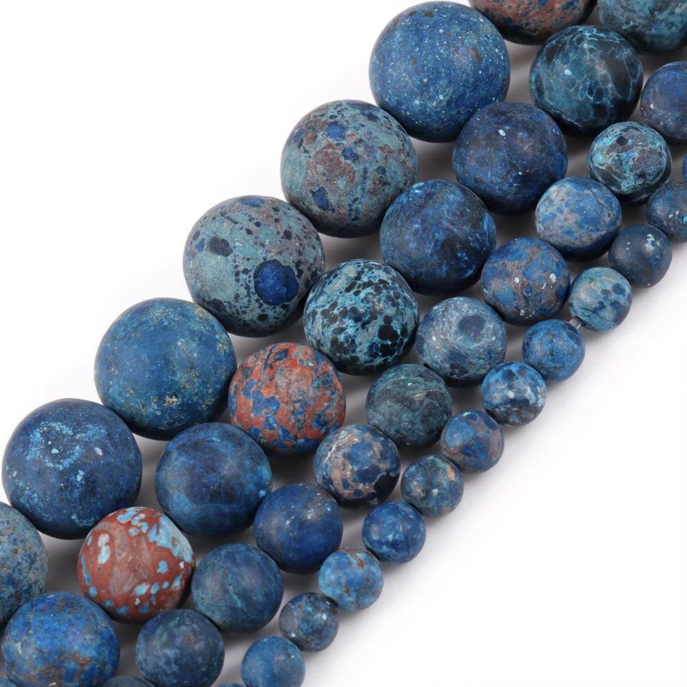 Round Stone Loose Beads for Jewelry Making – 15" Strand 4–12mm