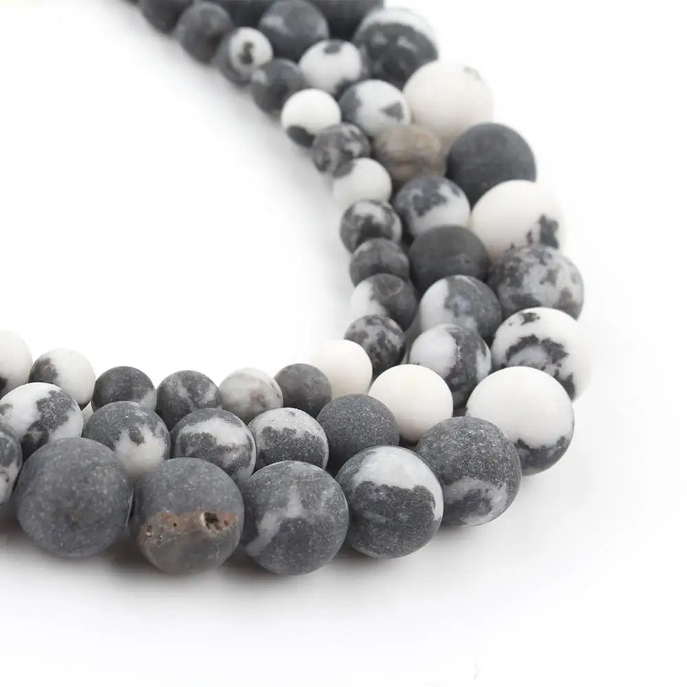 Natural Matte Gemstone Beads – DIY Jewelry Stone Strands 4–12mm