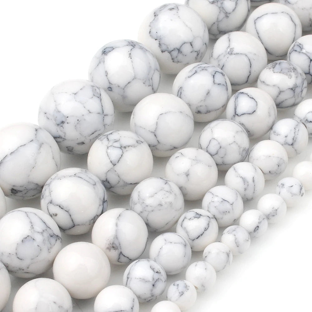 Shell Howlite Round Spacer Beads – DIY Jewelry Making 15"