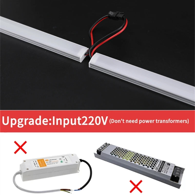 U-Type LED Bar Strip Light 0.5m – Cabinet Aluminum Profile 220V