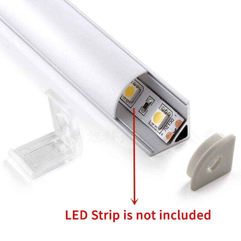 V-Type Corner Aluminum LED Channel 0.5m – 5050/3528 Strip Profile