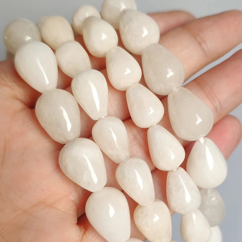Waterdrop Natural Stone Beads – Jade Angelite Amazonite DIY