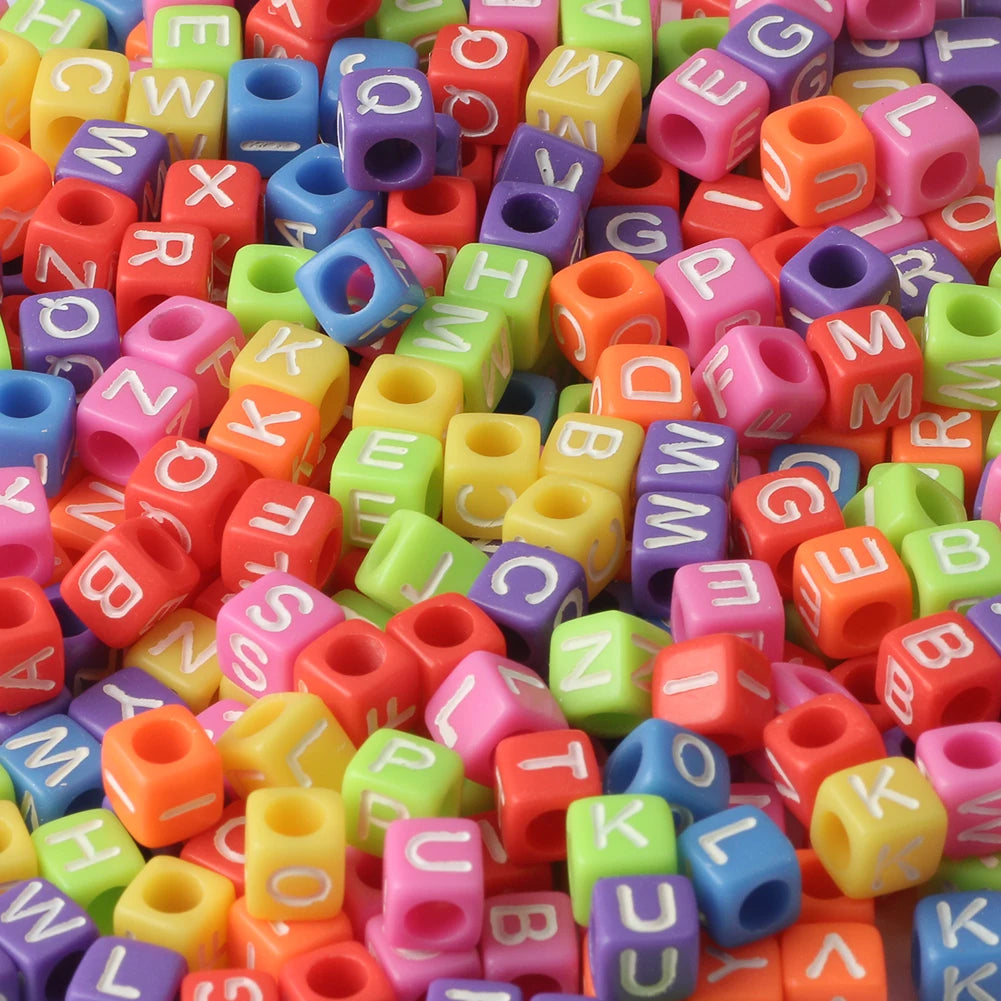 Pink Acrylic Letter Beads – Alphabet Spacer Beads for DIY Jewelry