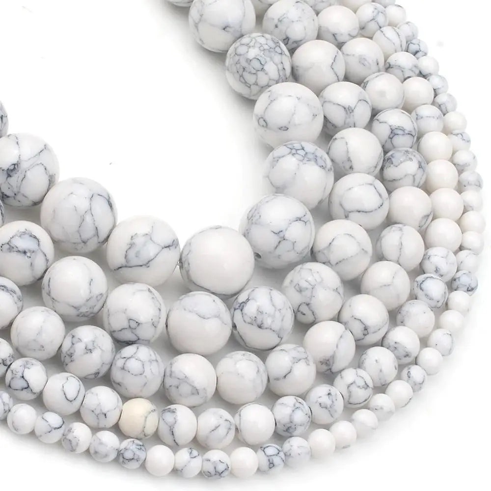 Round Stone Loose Beads for Jewelry Making – 15" Strand 4–12mm