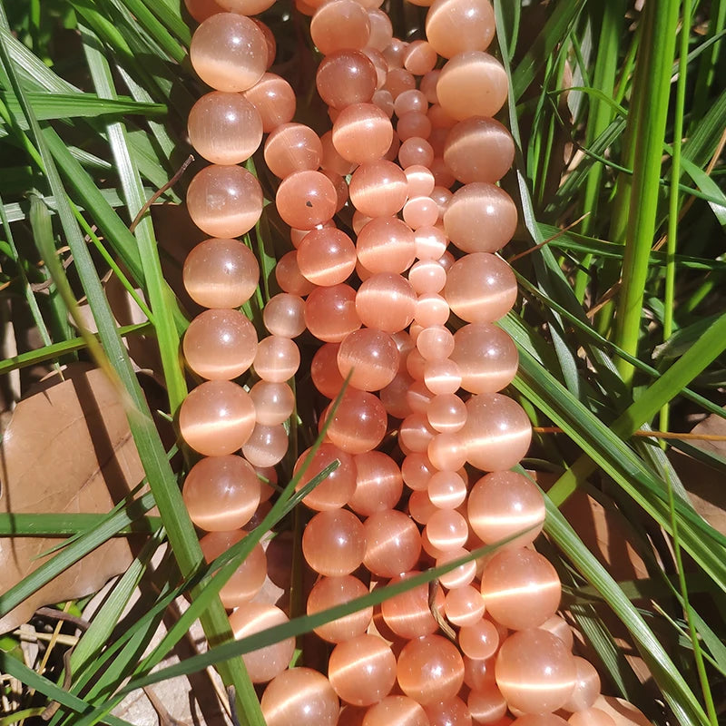 Pink Cat Eye Opal Glass Beads 4–12mm | DIY Jewelry Making