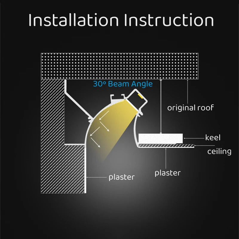 Trimless Recessed LED Aluminum Profile Channel 1M | 1–10pcs